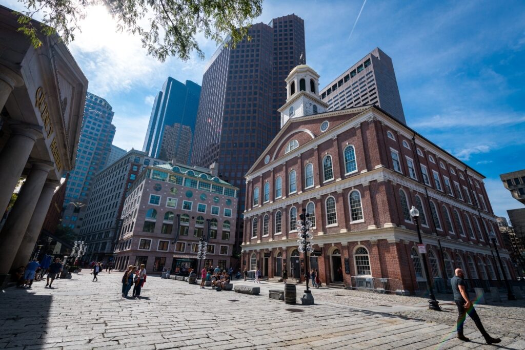 Exterior of the Faneuil Hall in Boston, Massachusetts