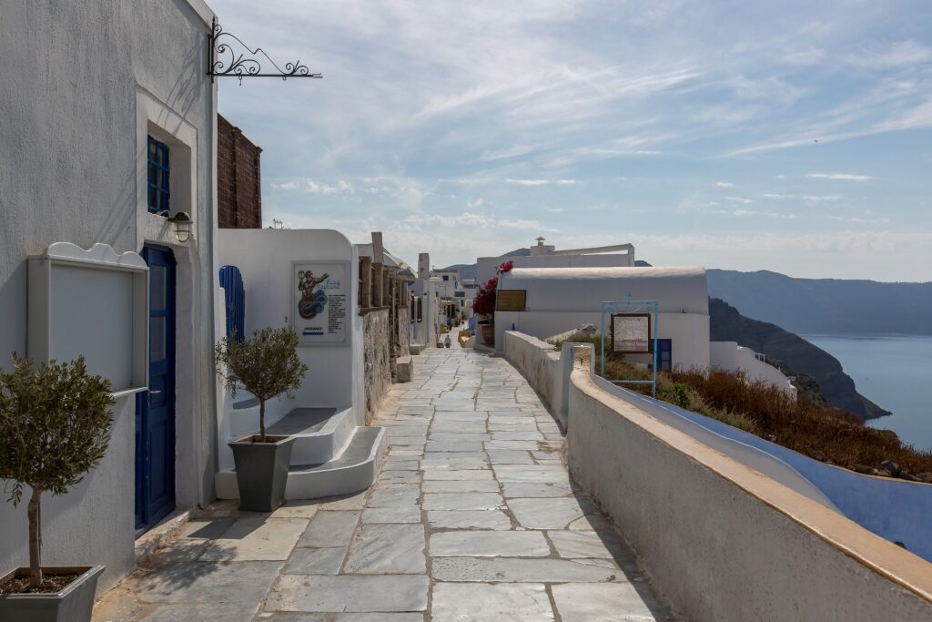 Cobbled street of Santorini, Greece