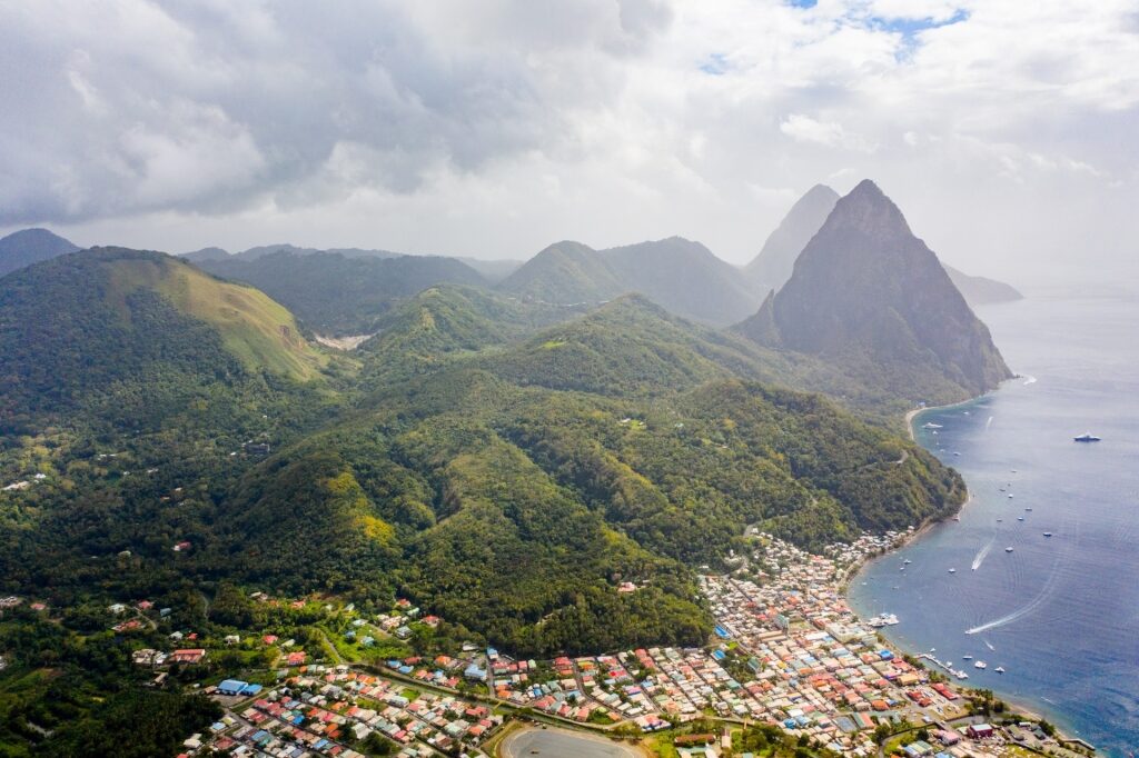 Scenic landscape of Castries St Lucia