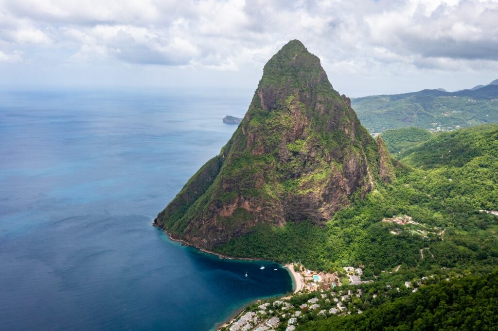 Scenic view of the Pitons near Castries St Lucia