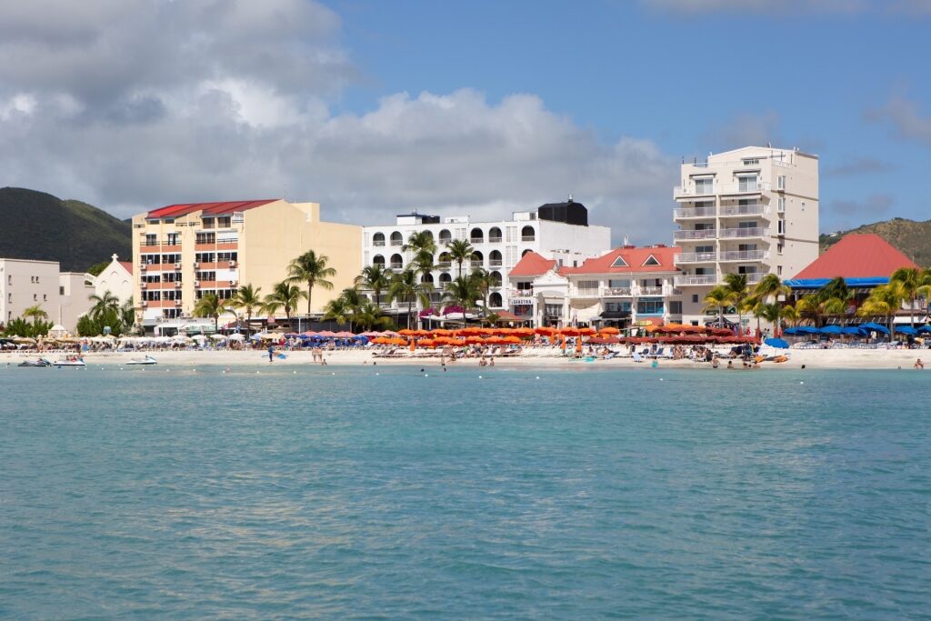 Scenic waterfront of Philipsburg St Maarten