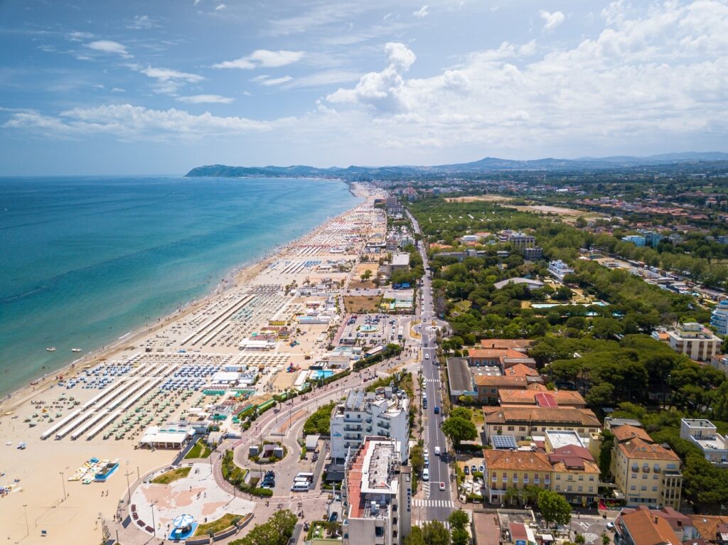 Stunning shoreline of Rimini