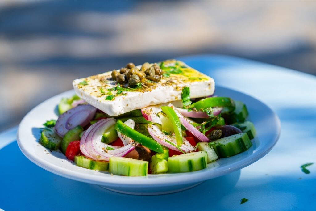 Plate of Greek salad