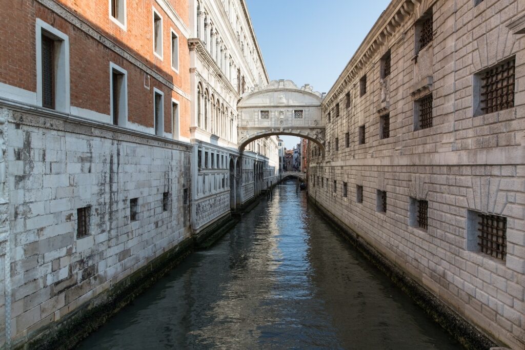 Iconic Bridge of Sighs in Venice