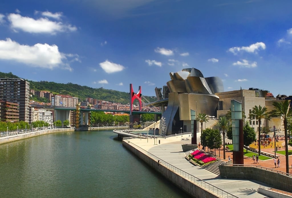 Unique architecture of Guggenheim Museum, Bilbao, Spain