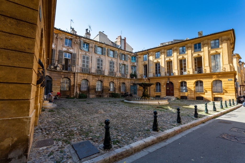 Street view of Aix-en-Provence, France