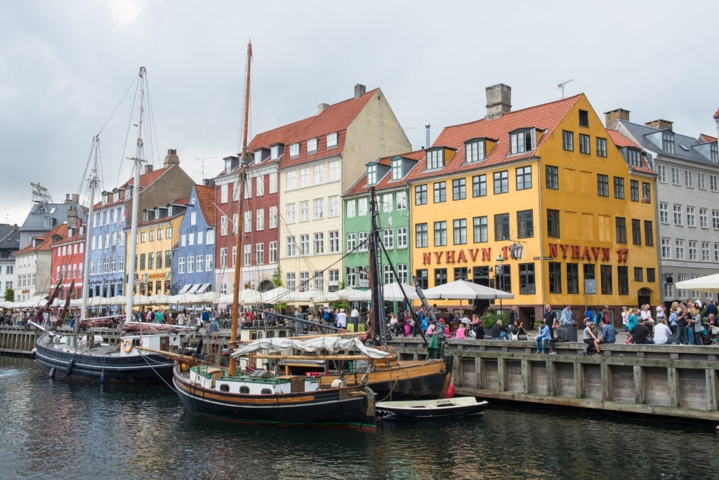 Colorful waterfront of Nyhavn in Copenhagen, Denmark