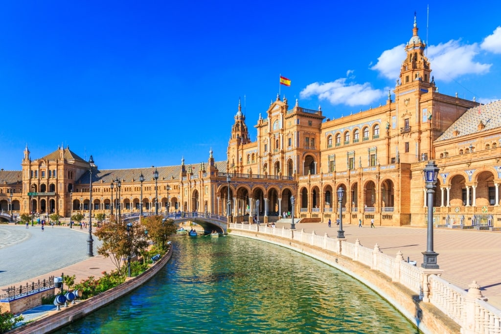 Beautiful view of Plaza de España in Seville, Spain