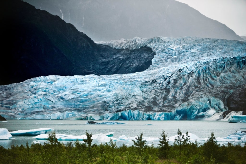 Mendenhall glacier, one of the best landmarks in Alaska