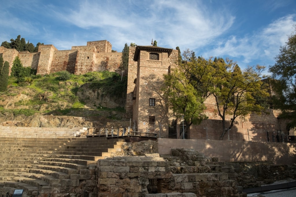 Exterior of Alcazaba in Malaga Old Town