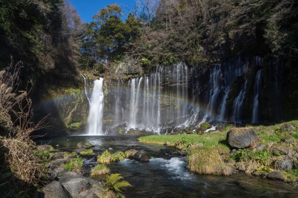 Lush landscape of Shiraito Falls, Shimizu