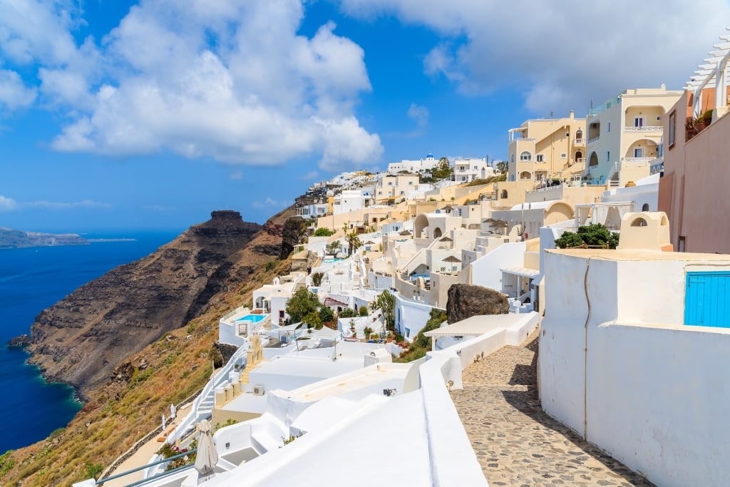 View of Firostefani in Santorini