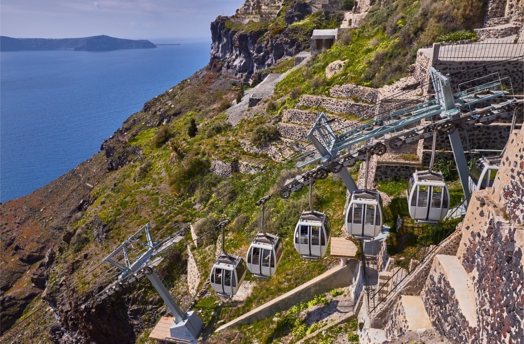 View of the Santorini Cable Car