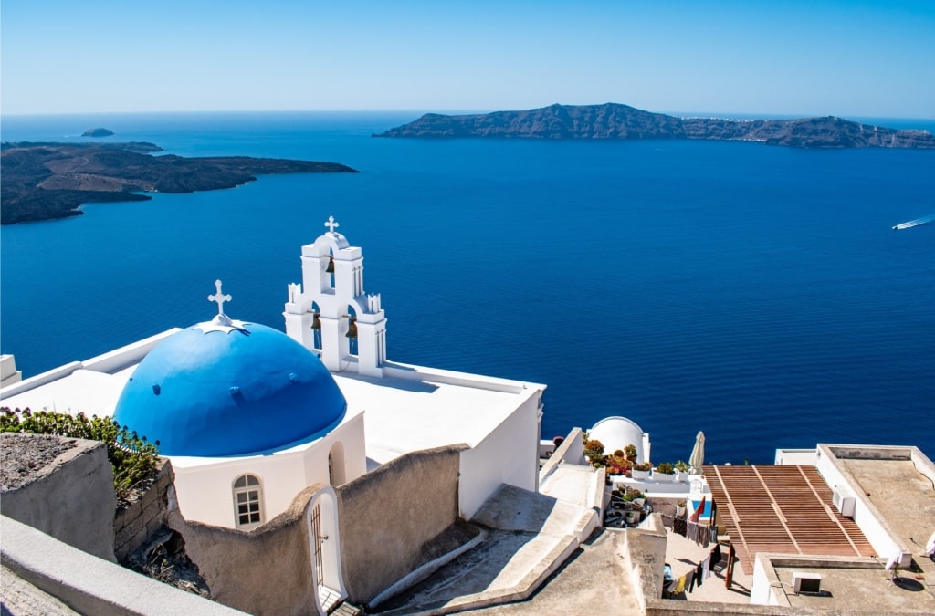 View of the Three Bells of Thira