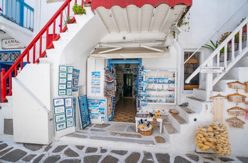 Souvenir shop in Old Town Mykonos