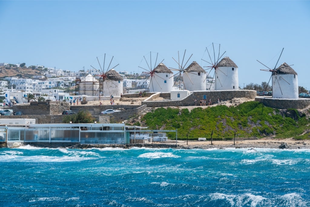 Windmills in Old Town Mykonos