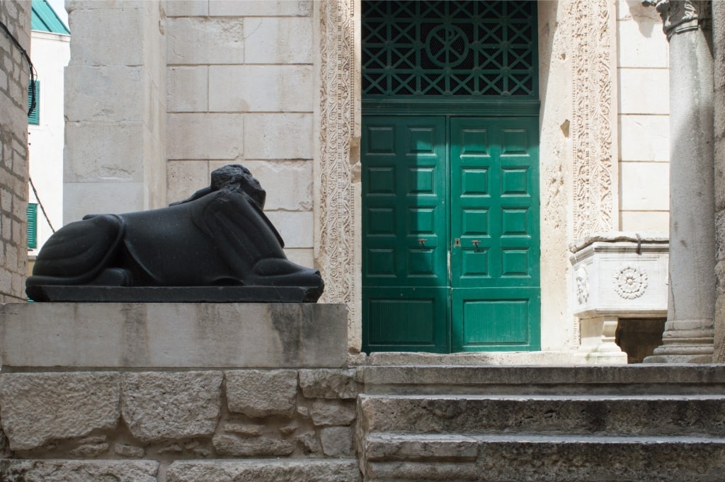 View outside Temple of Jupiter in Old Town Split