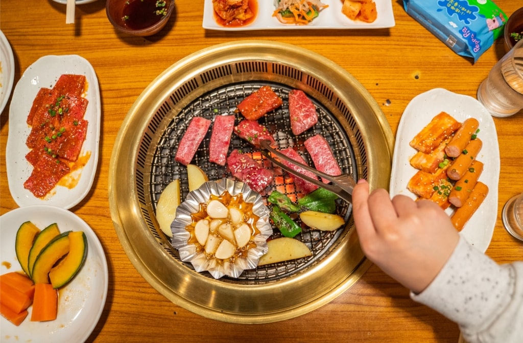 Food at a restaurant in Japan