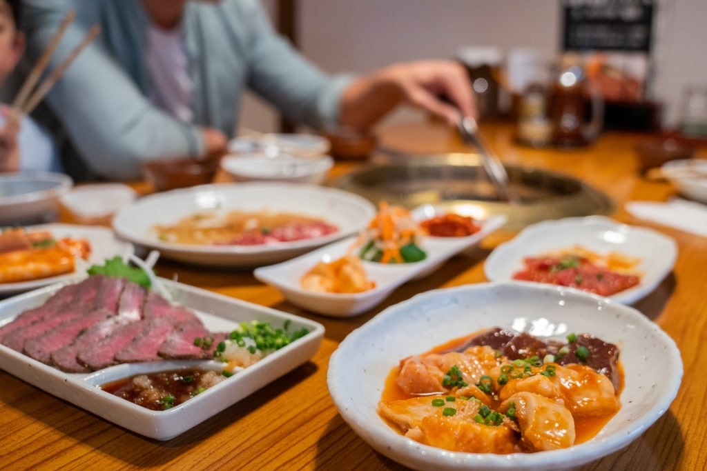 Japanese food at a restaurant in Japan