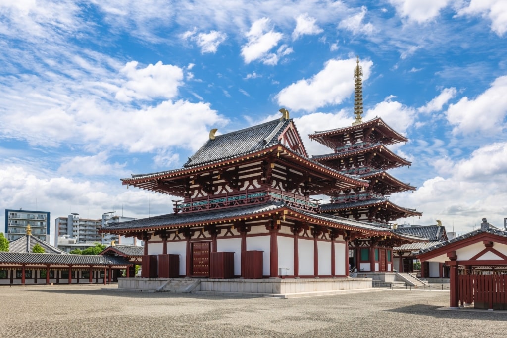 Street view of Shitenno-ji Temple