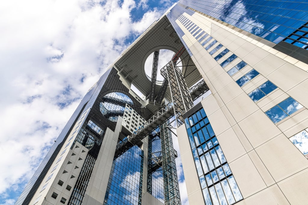 Unique architecture of Umeda Sky Building