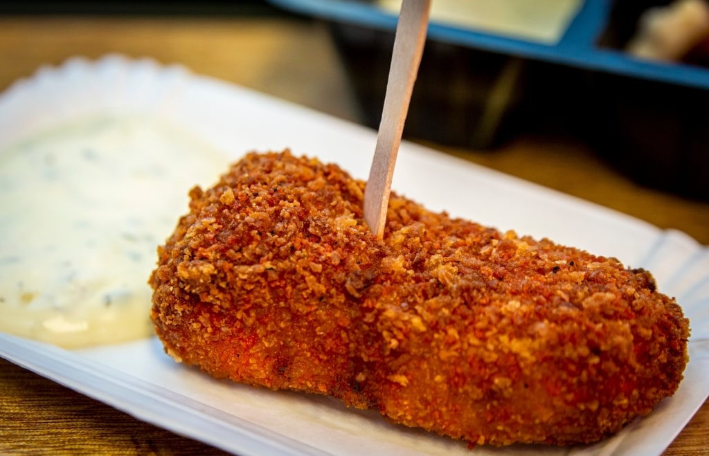 Kroket on a plate