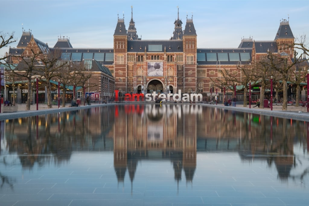 Exterior of Rijksmuseum in Amsterdam, Netherlands