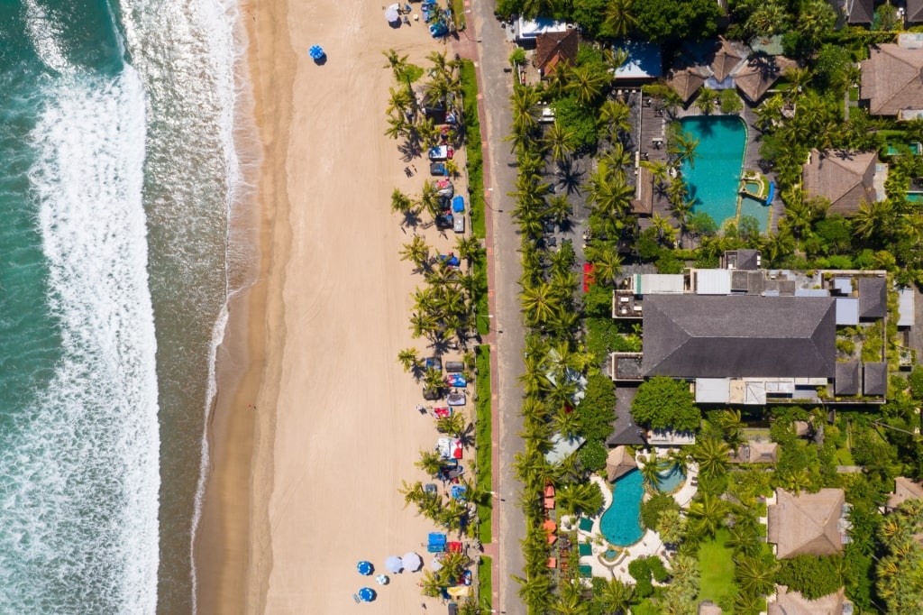 Aerial view of a beach of Bali, Indonesia