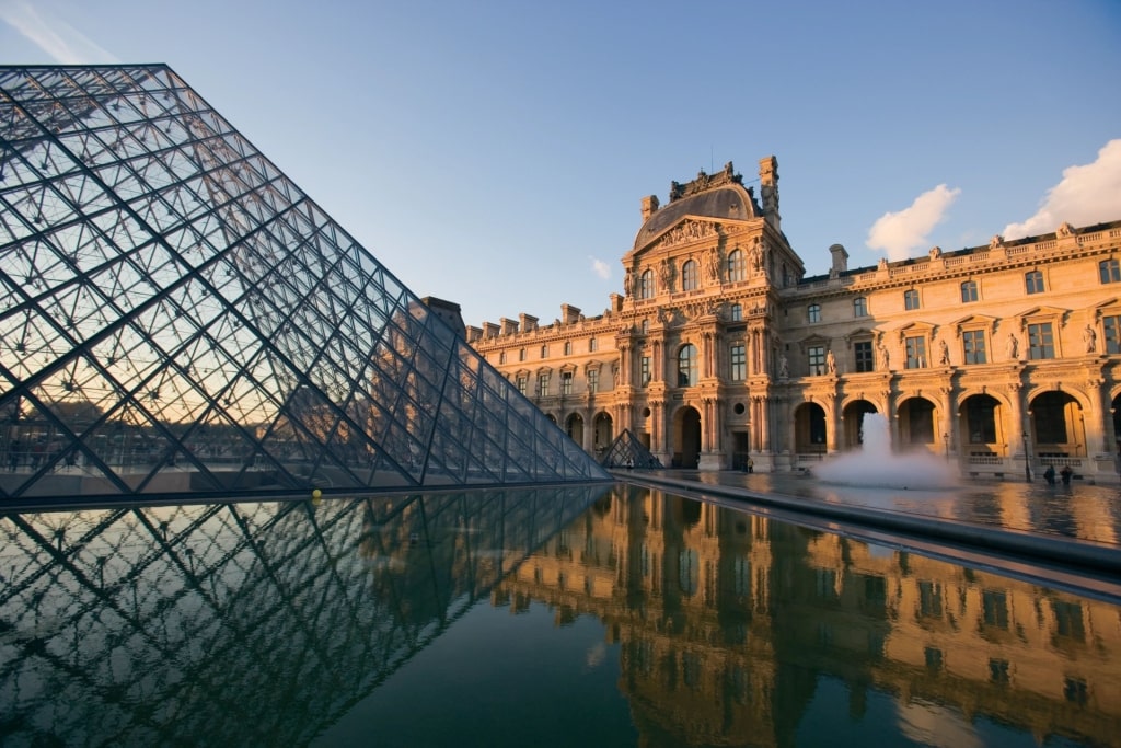 Beautiful architecture of The Louvre in Paris, France