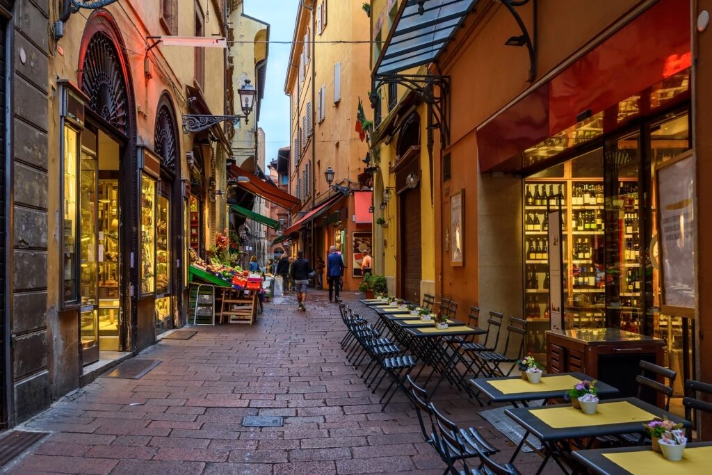 Street view of Bologna, Italy