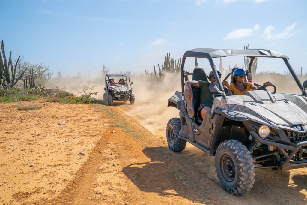 People on an ATV ride in Aruba