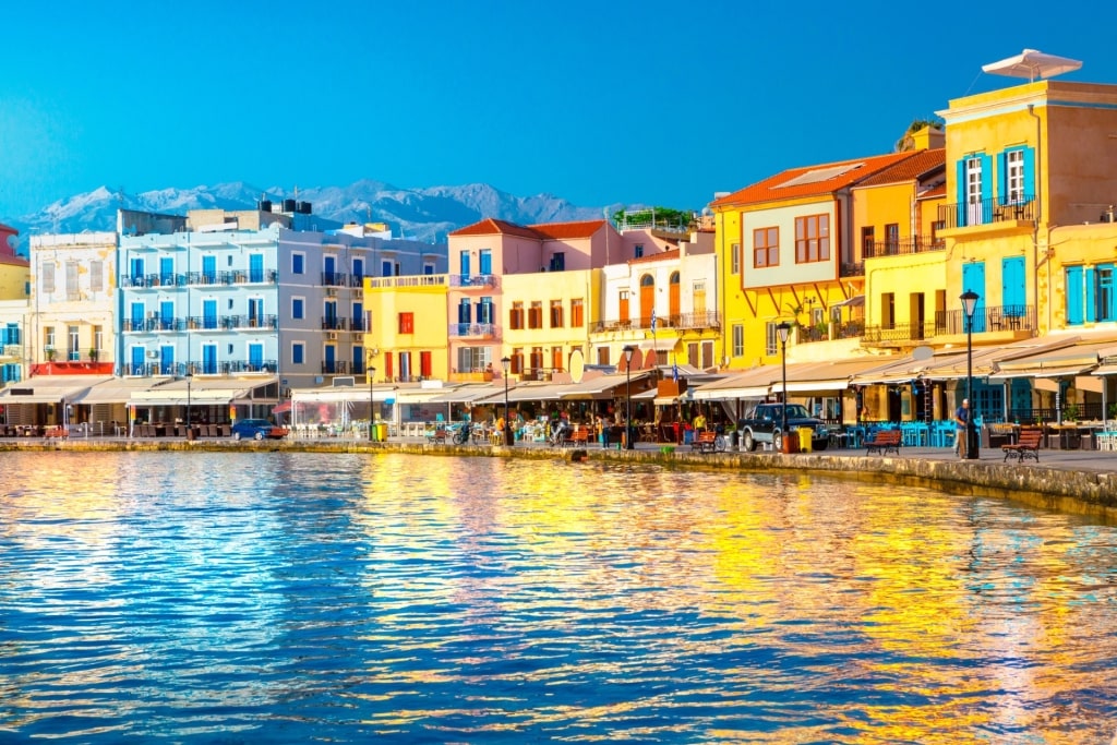 Waterfront of Chania in Crete, Greece