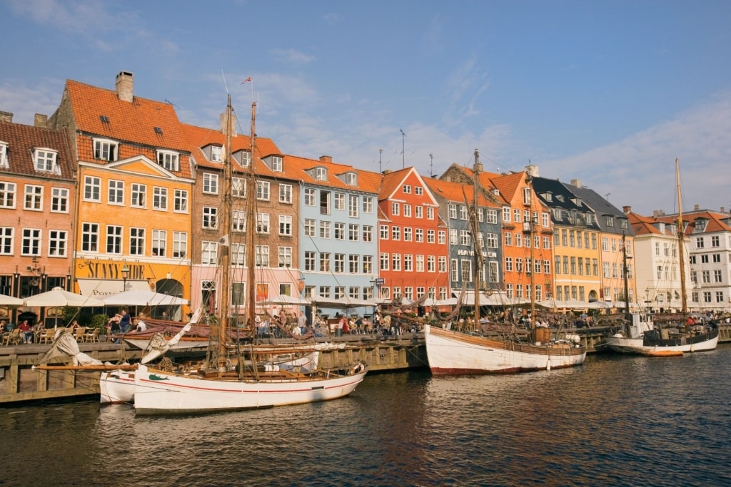 Colorful waterfront of Copenhagen, Denmark