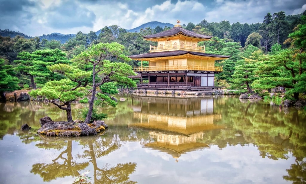 Beautiful landscape of Golden Pavilion in Kyoto, Japan