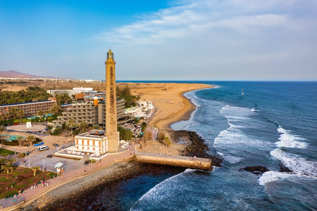 Aerial view of Maspalomas Beach, Gran Canaria