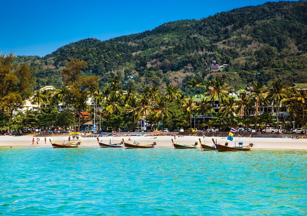 Clear water of Patong Beach in Phuket, Thailand