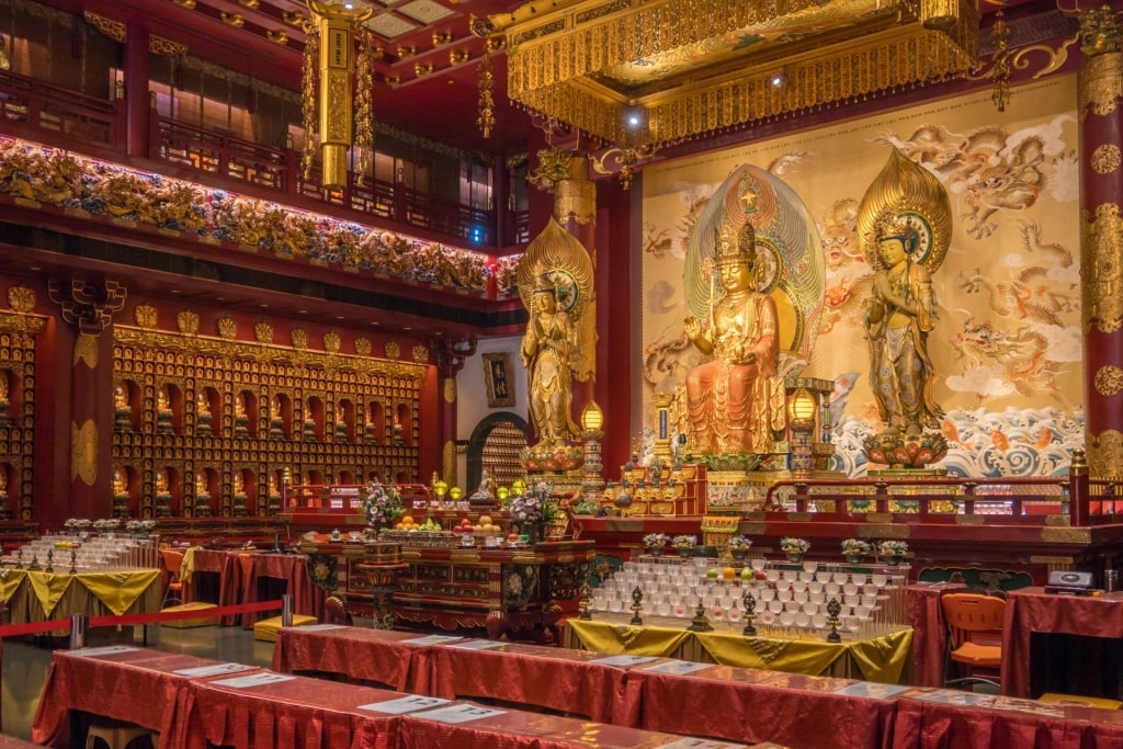 View inside the Buddha Tooth Relic Temple and Museum