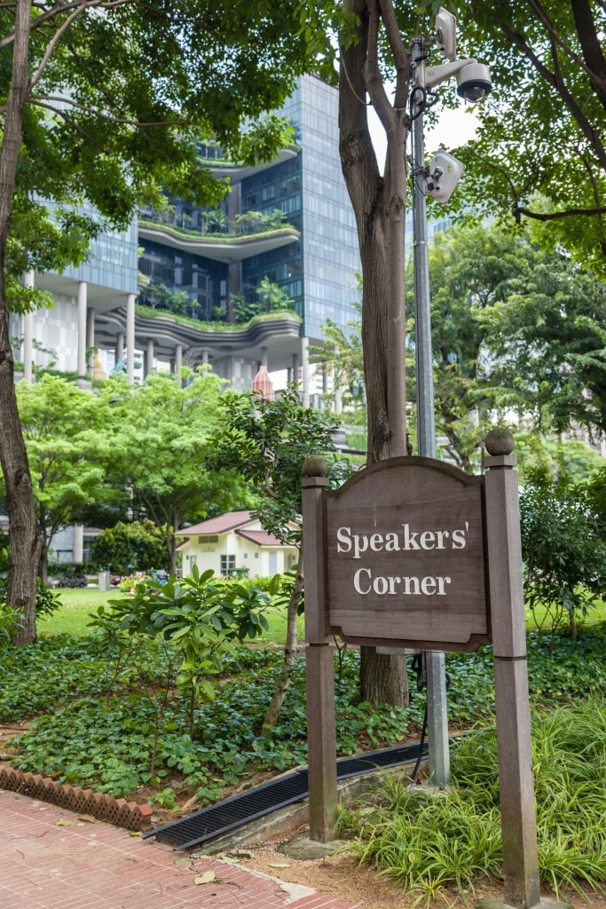 Lush landscape of Hong Lim Park