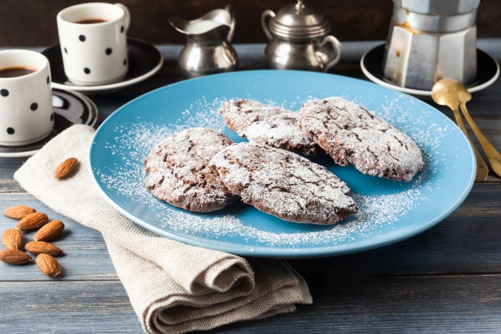 Pan dei morti cookies on a plate