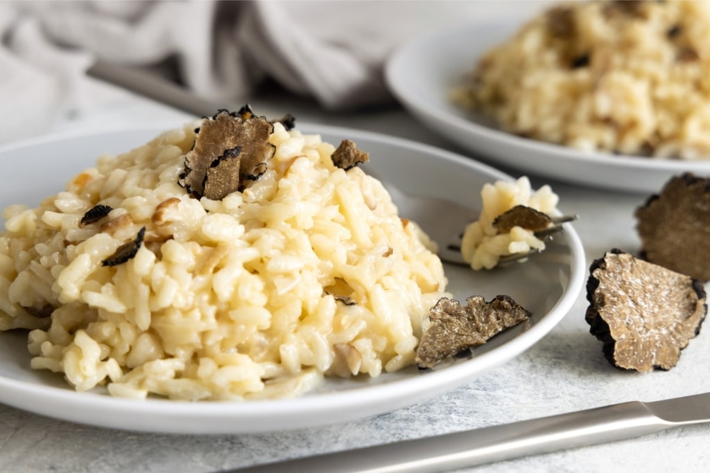 Truffle risotto on a plate