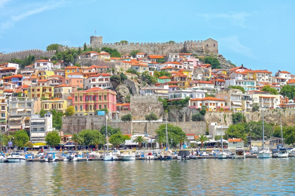 Scenic waterfront of Kavala