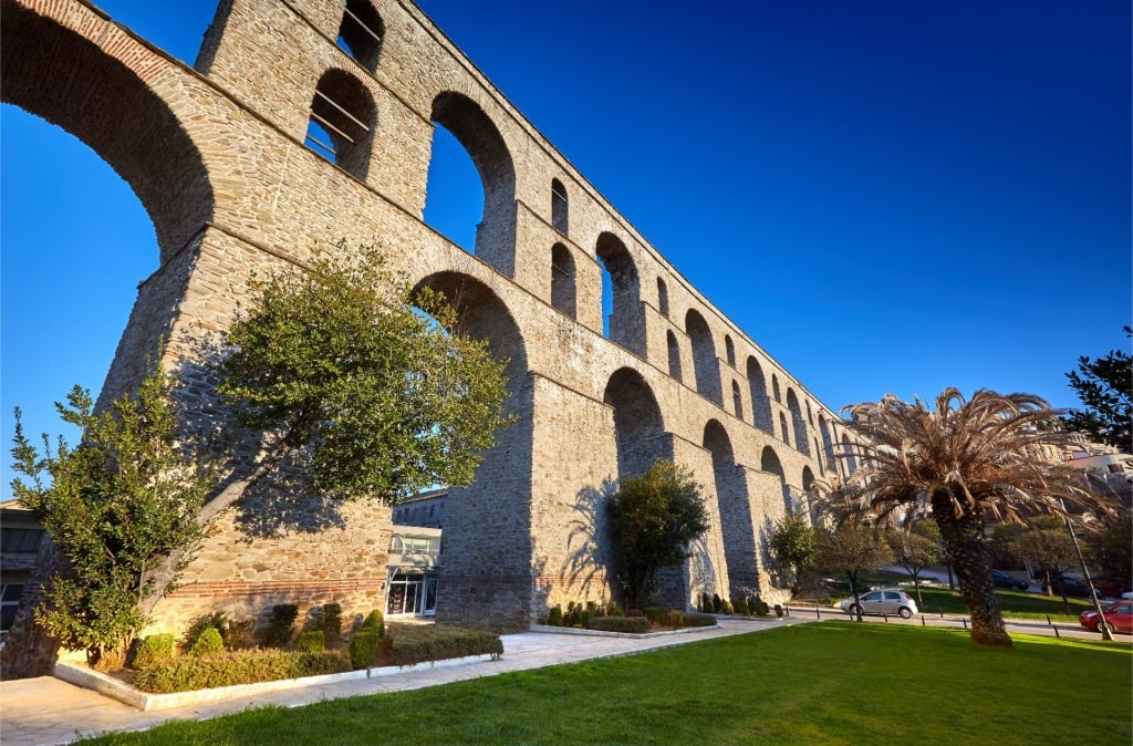 Iconic Kamares aqueduct in Greece