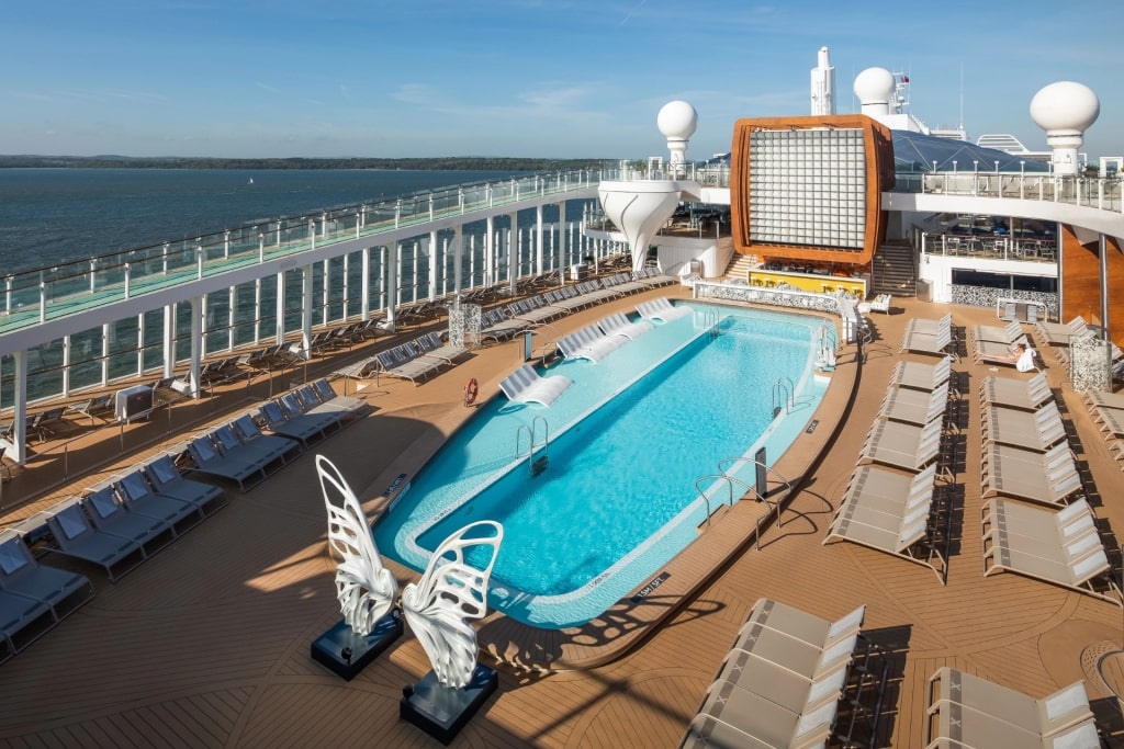 View of the pool aboard Celebrity