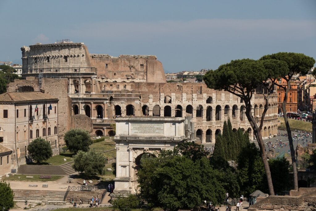 Aerial view of the Colosseum