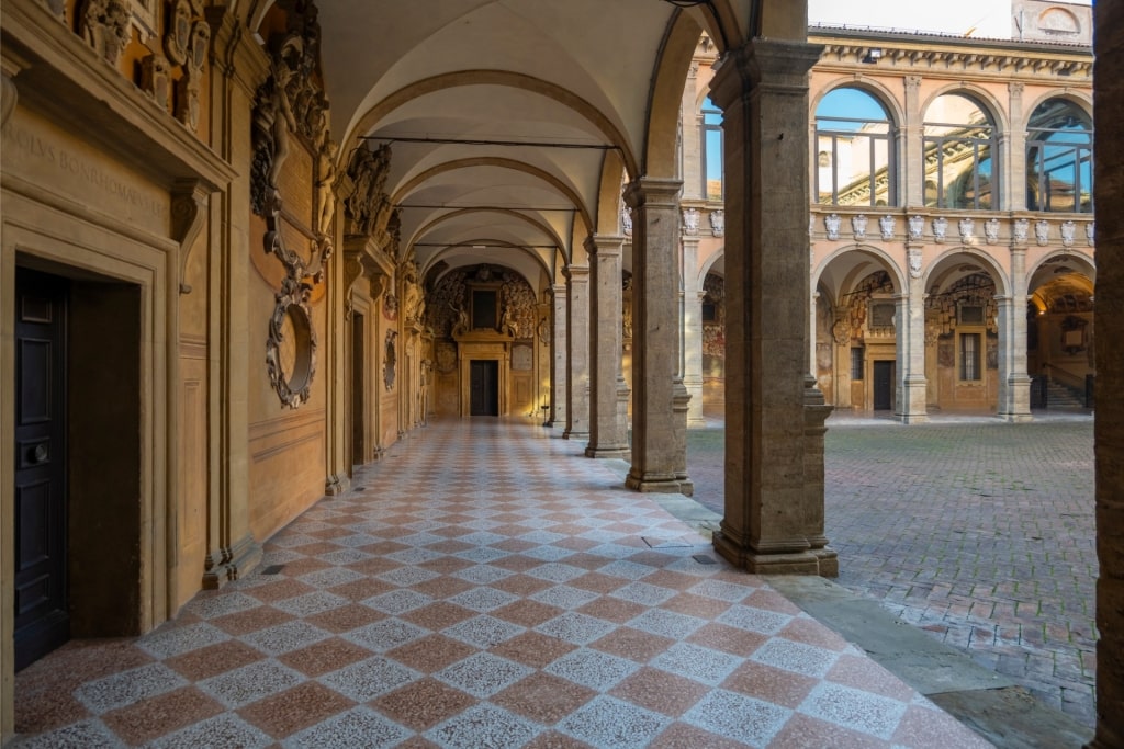 View inside Archiginnasio in Bologna