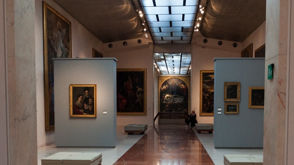 View inside Pinacoteca in Bologna