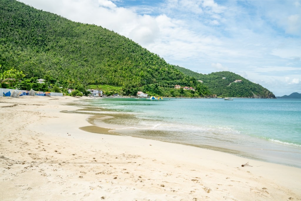 Scenic view of Cane Garden Bay in Tortola, British Virgin Islands