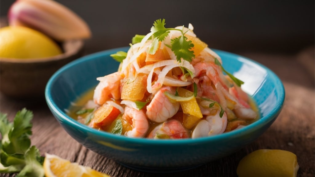 Plate of delicious ceviche