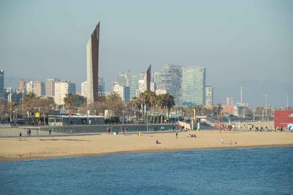 Beautiful beach in Barcelona, Spain