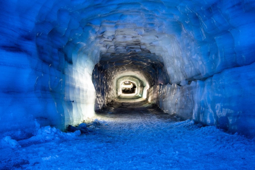 Cave inside Langjökull Glacier